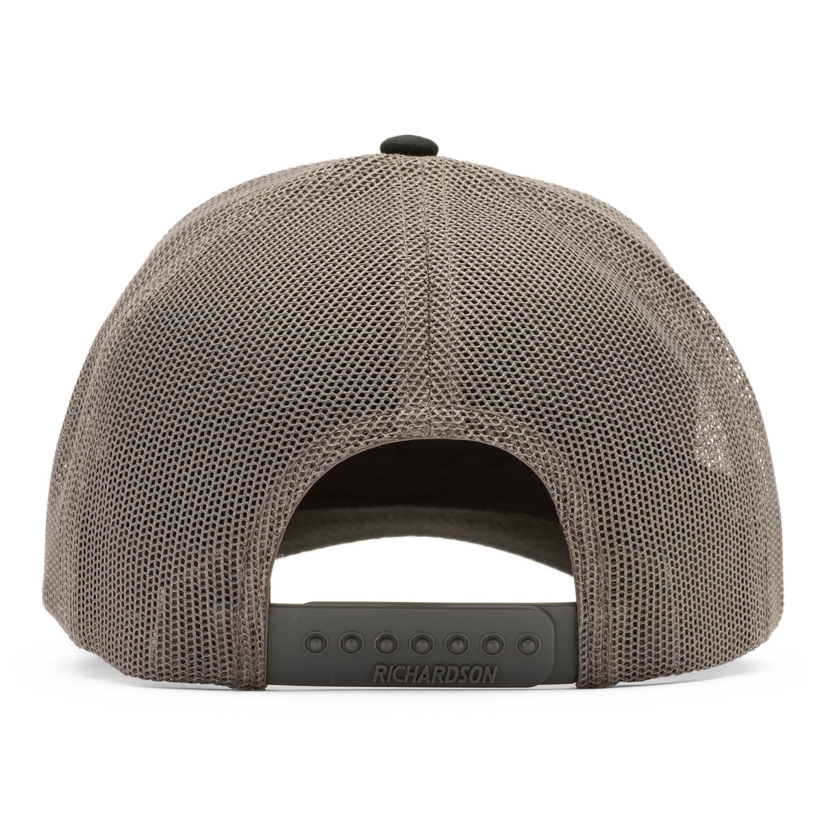 Richardson 112 Madison Creek Leather Patch Trucker Hat - Black/Charcoal