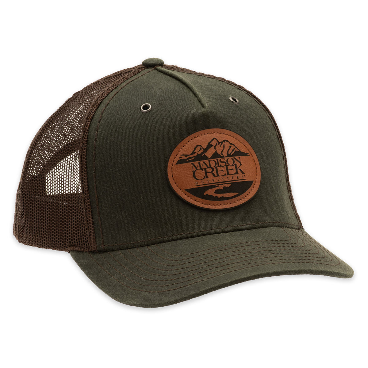 Richardson 112 Madison Creek Leather Patch Waxed Trucker Hat