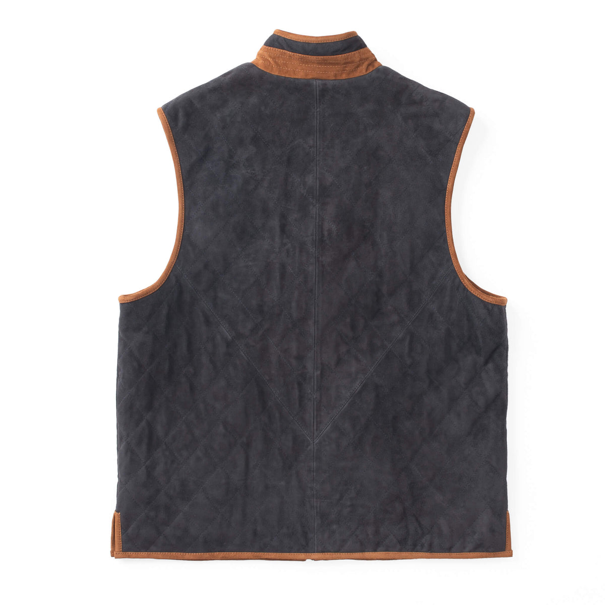 Ridgeland Quilted Goat Suede Leather Vest - Dark Navy