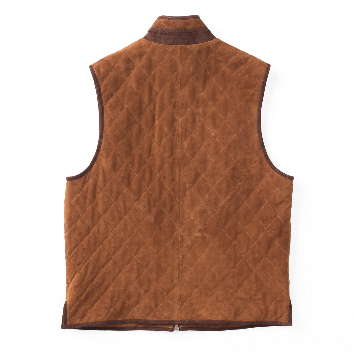 Ridgeland Quilted Goat Suede Leather Vest - Whiskey