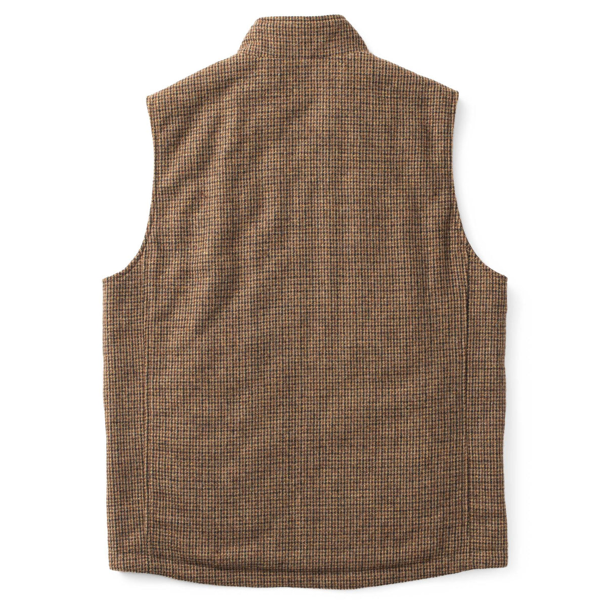 Sautee Nylon & Wool Reversible Vest - Brown Check / Vicuna Brown
