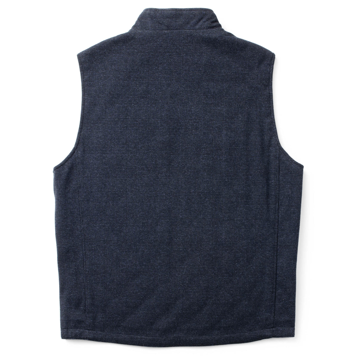 Sautee Nylon & Wool Reversible Vest - Navy Glen Plaid / Steel