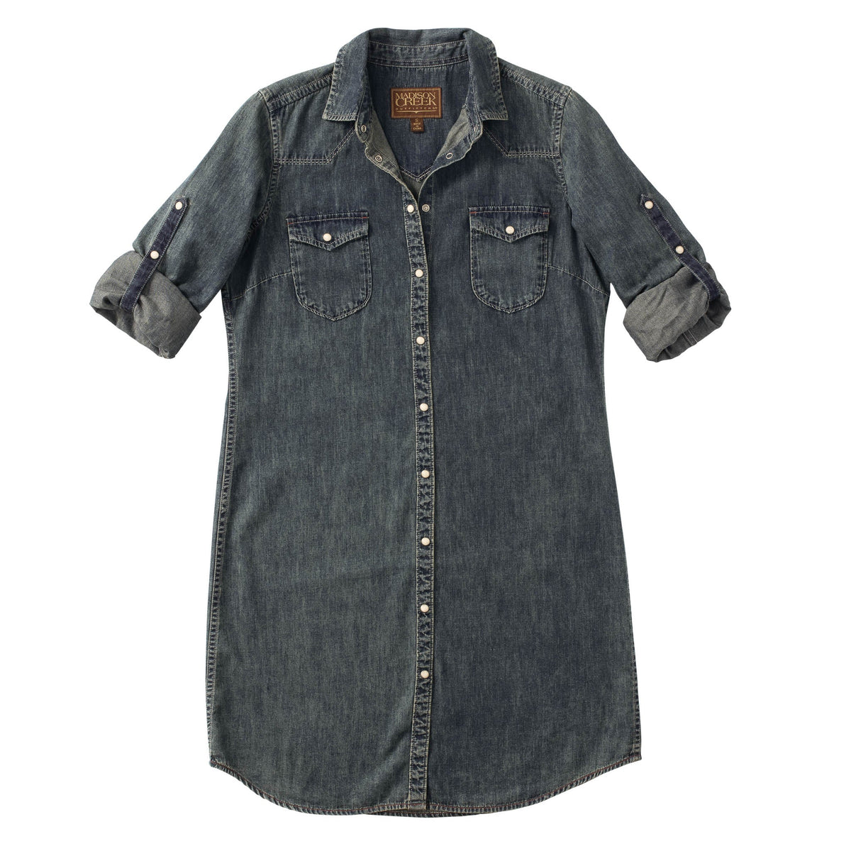 Savannah Denim Shirt Dress - Black Denim