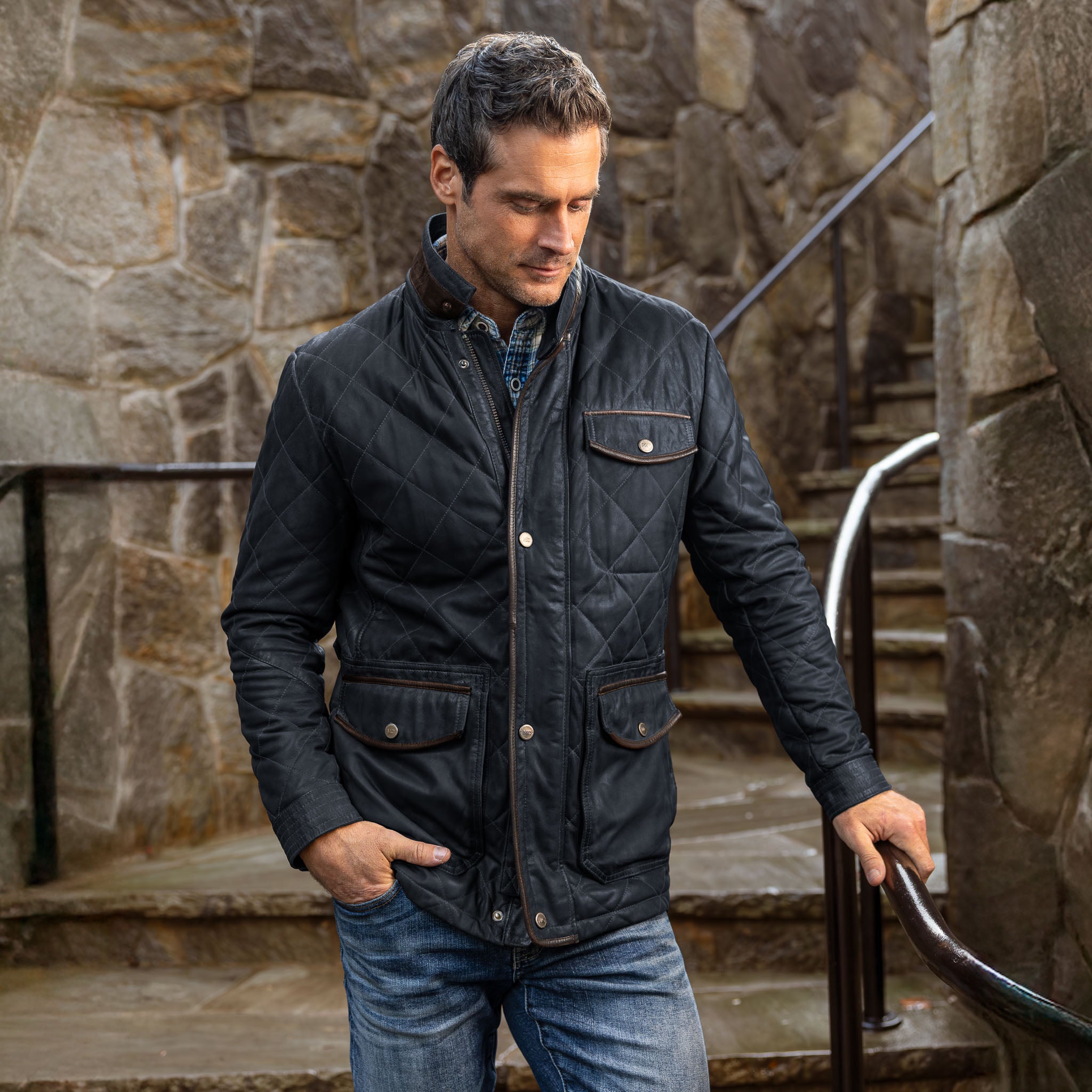 Leather Jacket Weatherproof Suede Jacket Sedona Waxed Goat