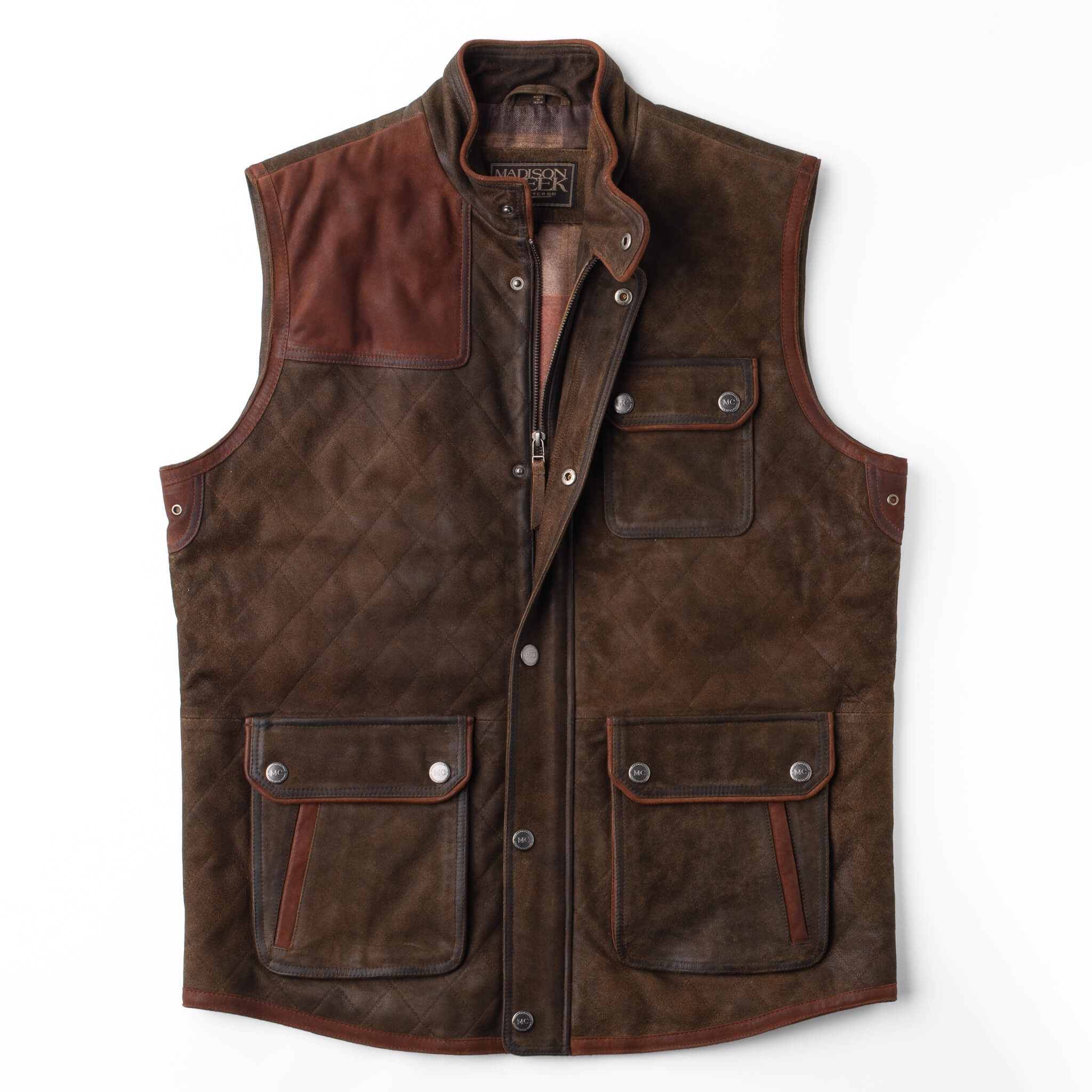 Shooter Goat Suede Leather Vest - Madison Creek Outfitters