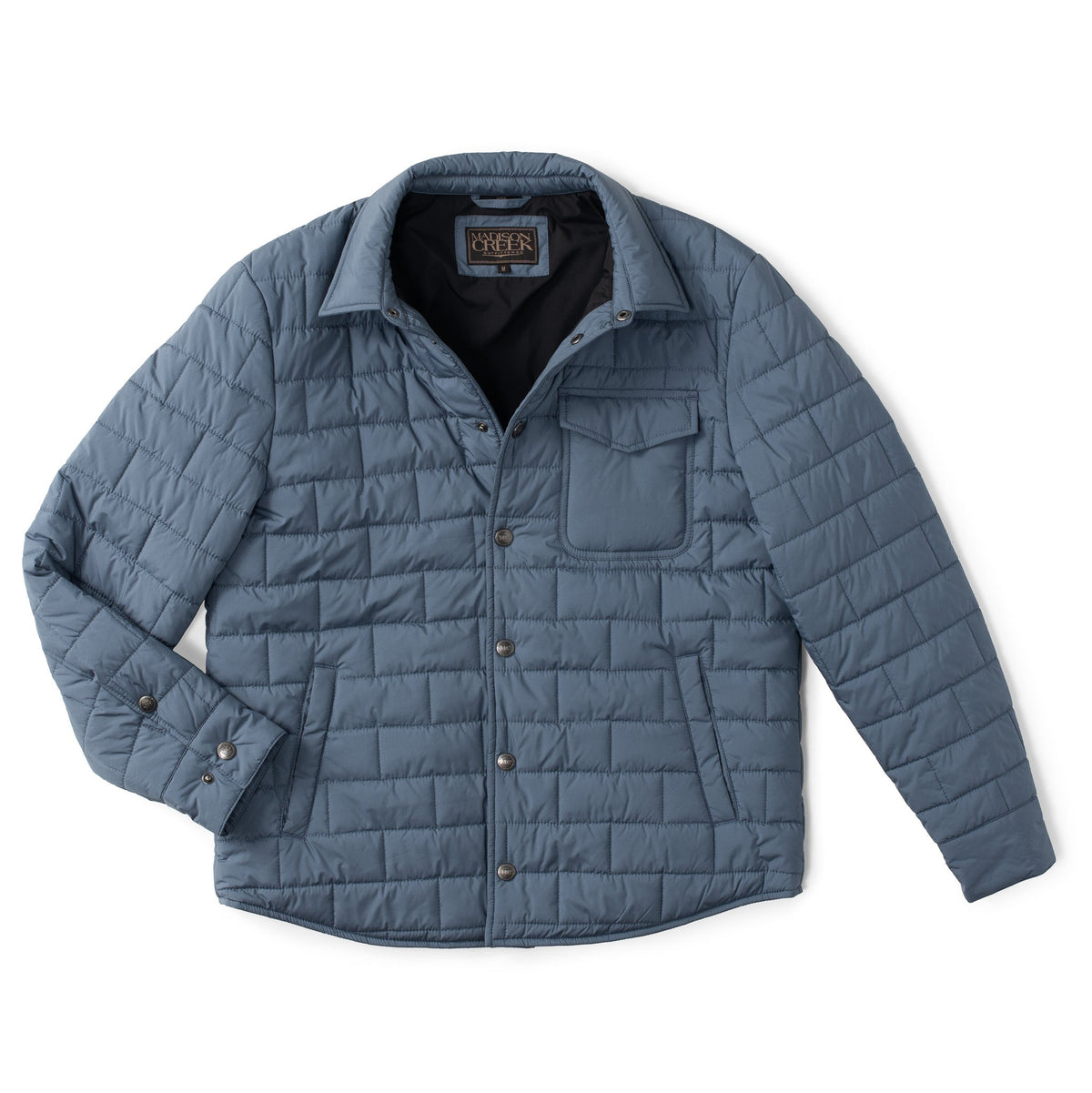 Silverton Quilted Nylon Shirt Jacket with PrimaLoft® Insulation - Cadet Blue