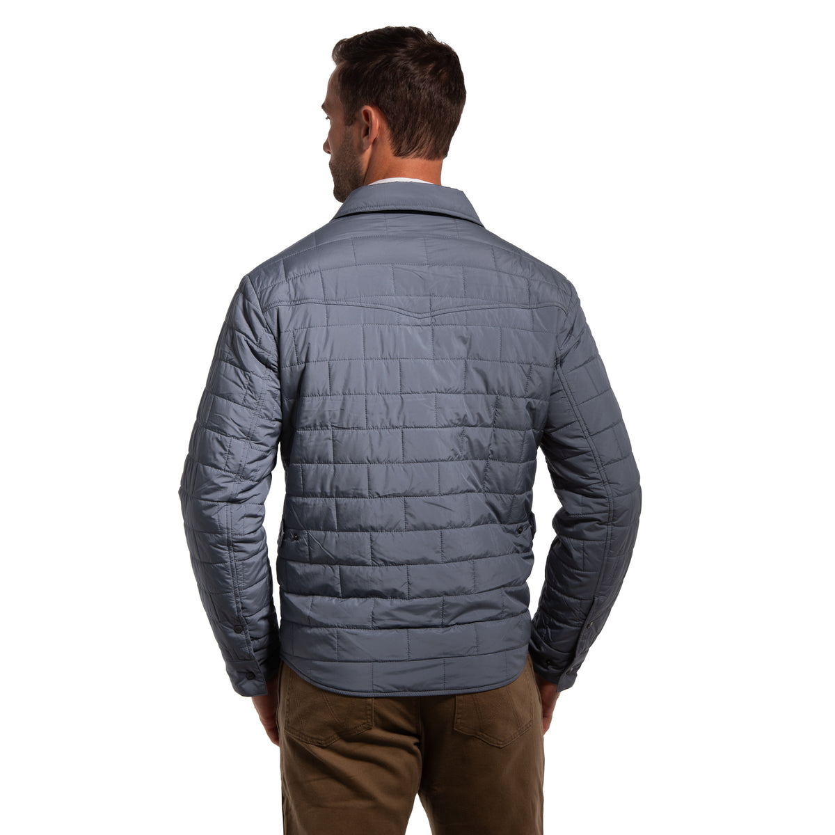 Silverton Quilted Nylon Shirt Jacket - Cadet Blue