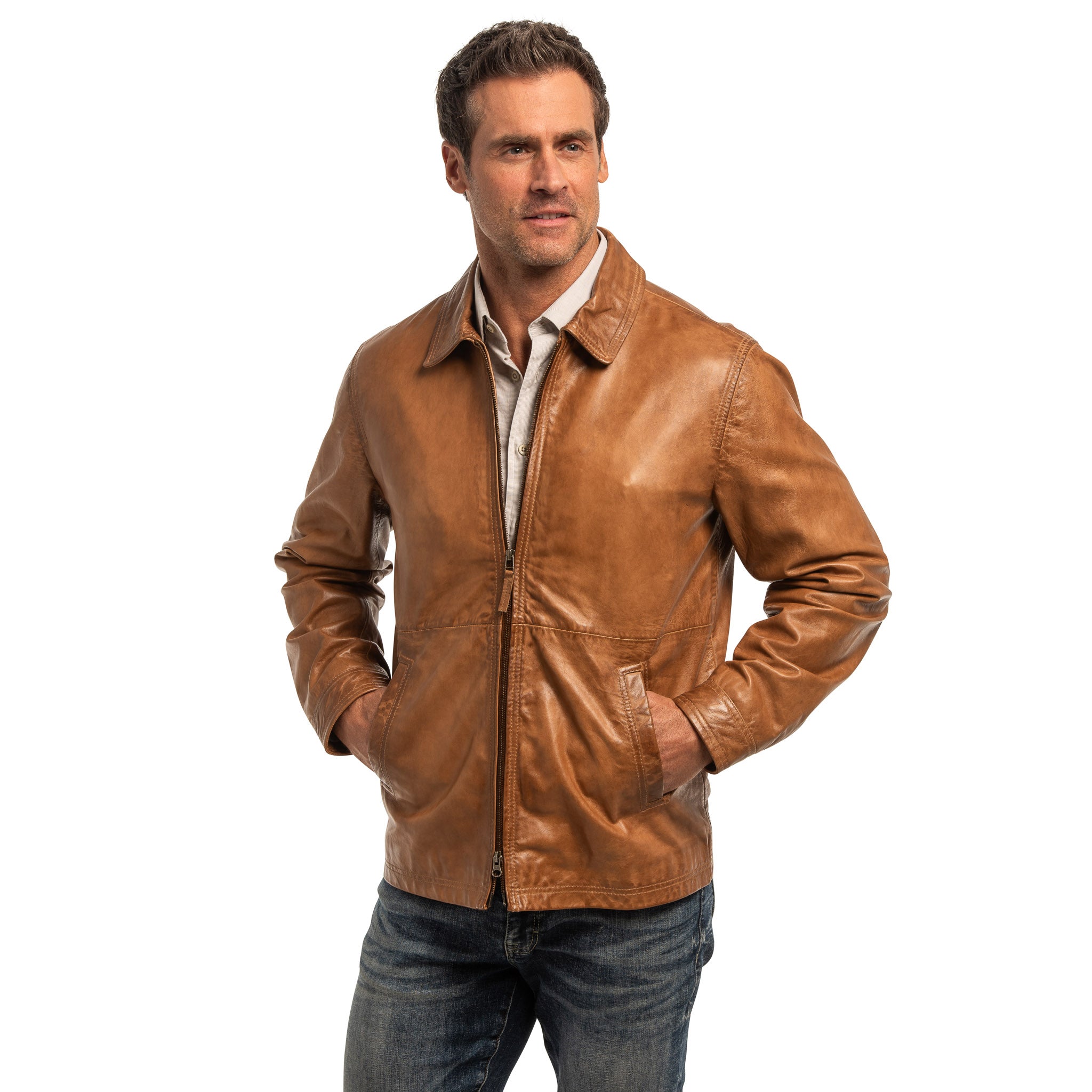 Sundance Lambskin Nappa Leather Jacket - Camel - Madison Creek