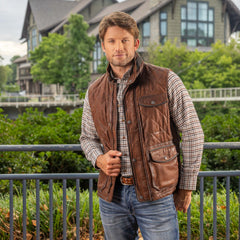 Vail Waxed Goat Suede Leather Vest - Madison Creek Outfitters