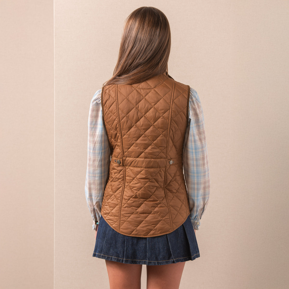 Vista Quilted Nylon Vest - Light Brown