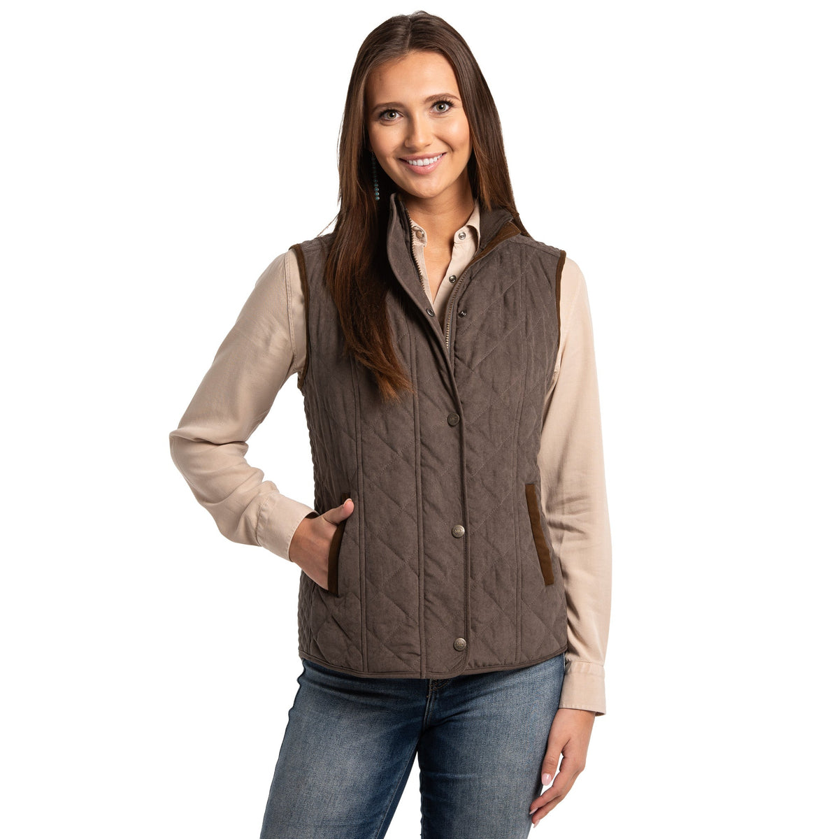 Vista Quilted Microsuede Vest - Graphite