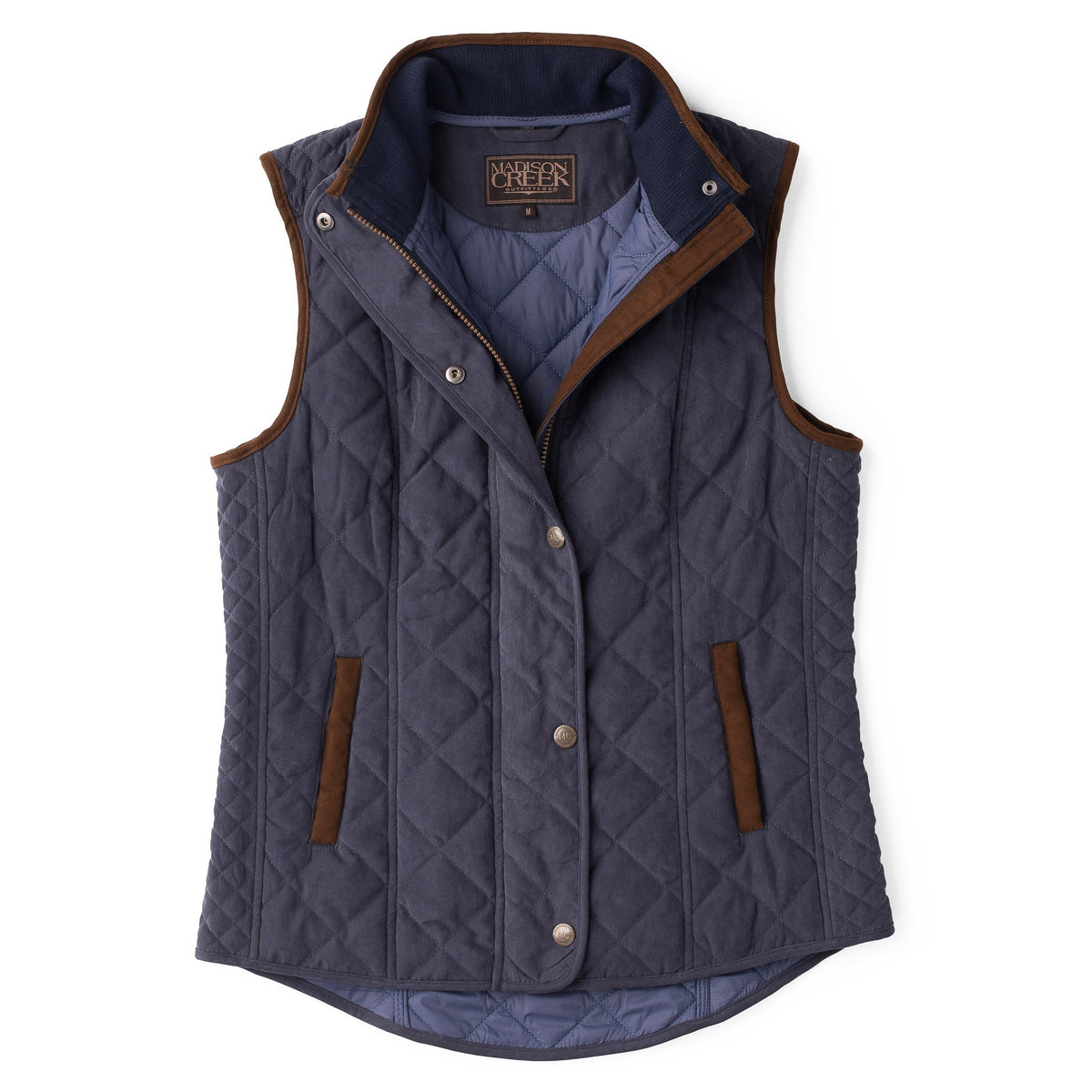 Vista Quilted Microsuede Vest - Navy
