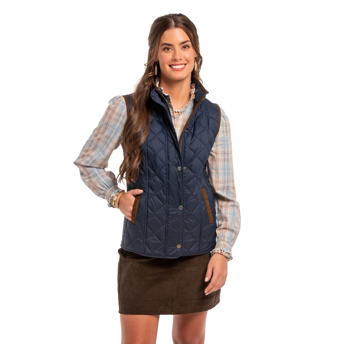 Vista Quilted Nylon Vest - Navy