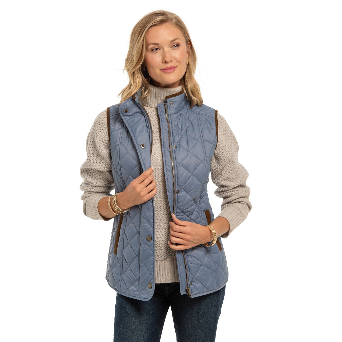 Vista Quilted Nylon Vest - Blue