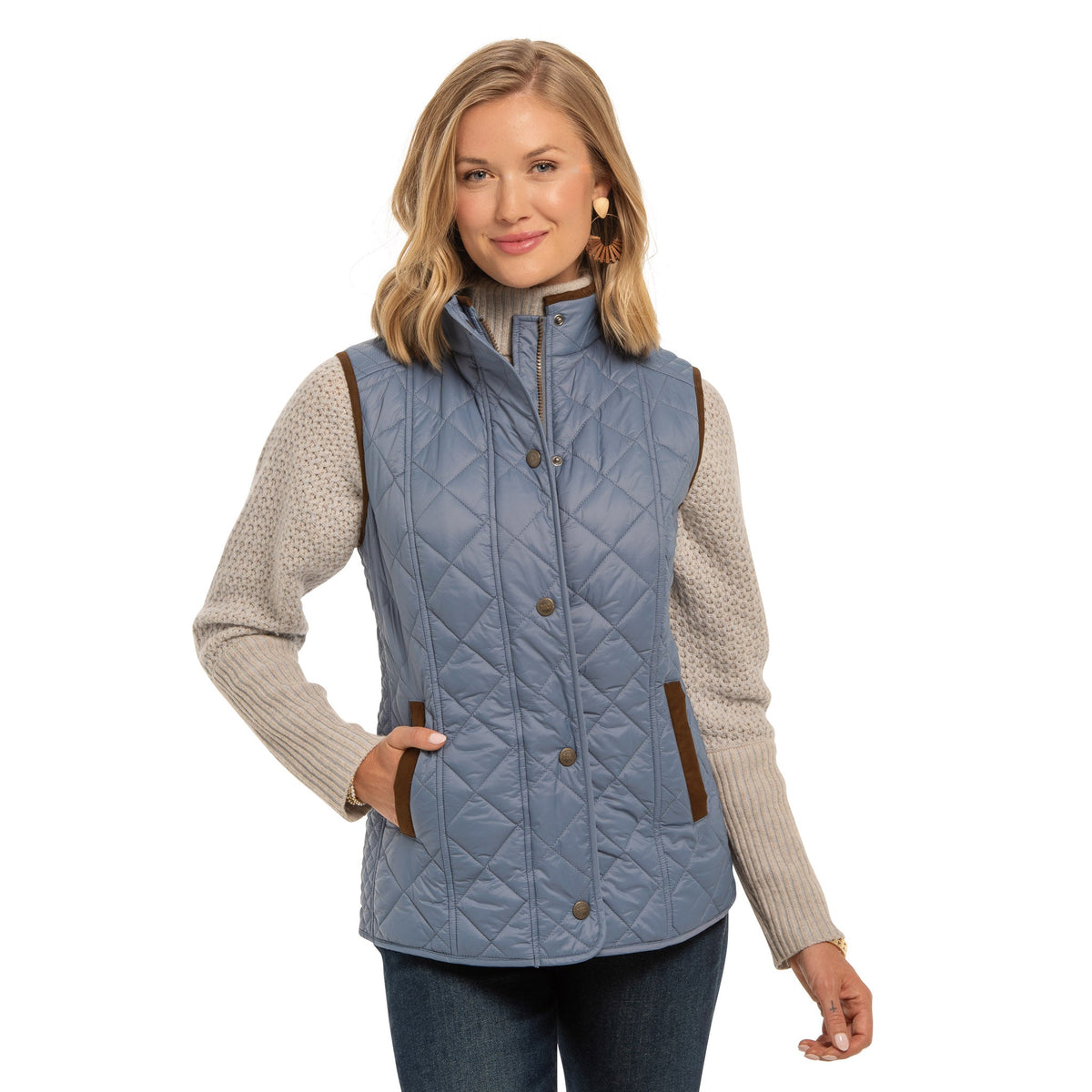 Vista Quilted Nylon Vest - Blue