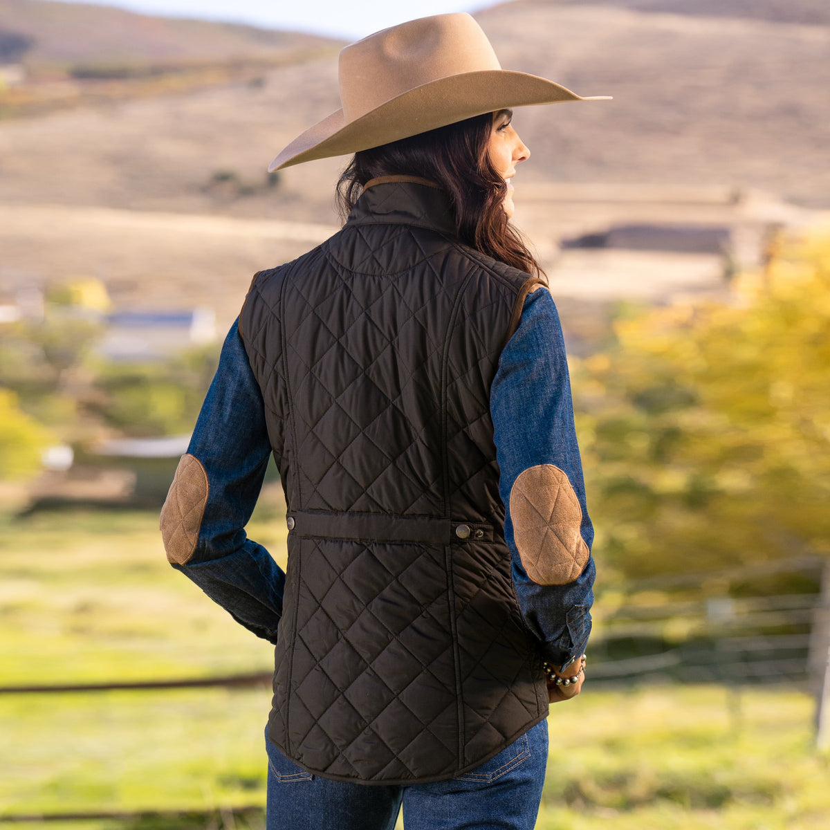 Vista Quilted Nylon Vest - Black