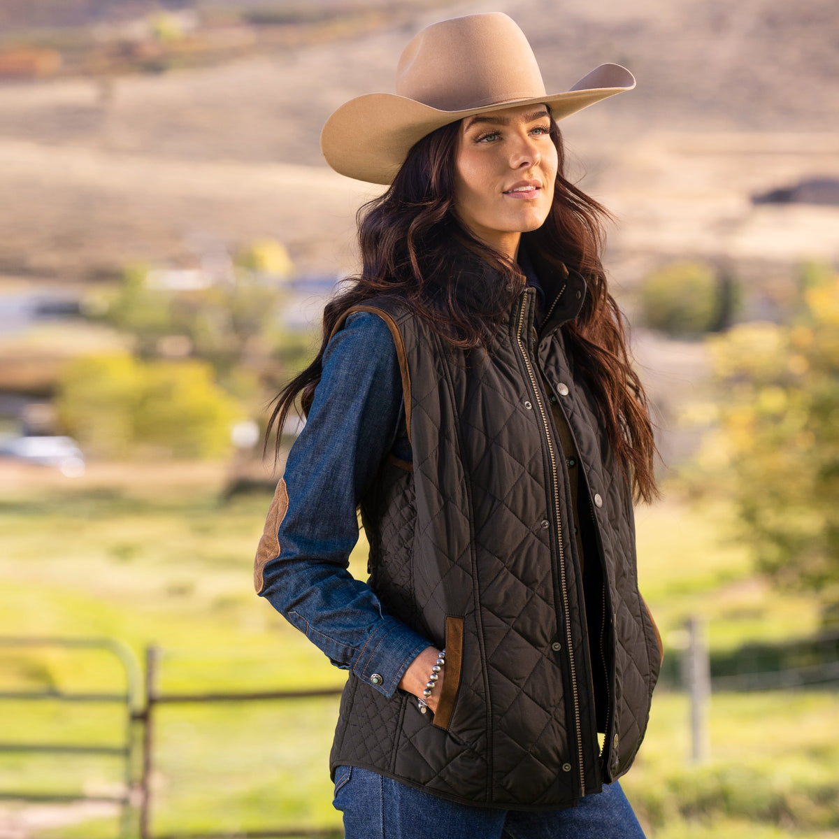 Vista Quilted Nylon Vest - Black