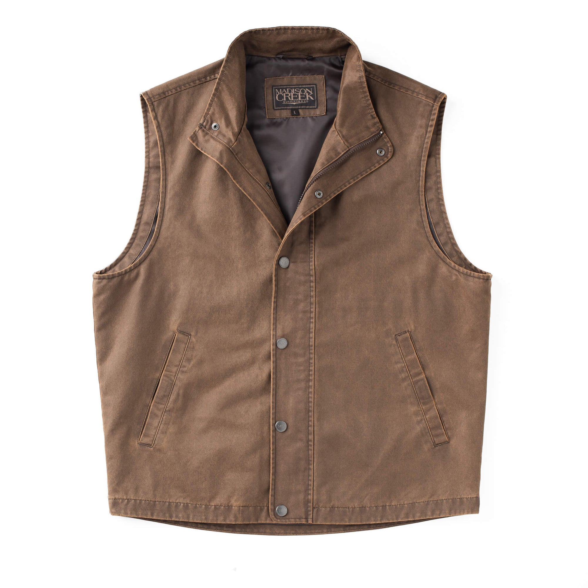 Ranch Lightweight Twill Vest in Vintage Brown - Front