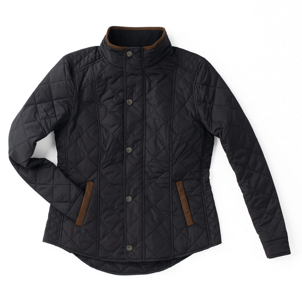 Black Womens Frost Longline Diamond Puffer Jacket | Coats & Jackets | Gandys